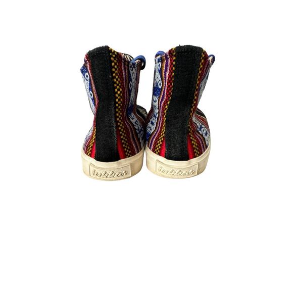 Inkkas UNISEX Textile Blanket High Top Sneakers Size W 6 M 4 Handmade In Mexico - Picture 3 of 8